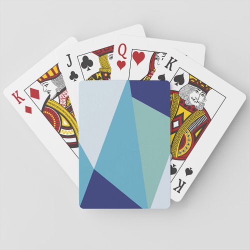 Elegant geometric navy blue and sea green pastel poker cards