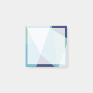 Elegant geometric navy blue and sea green pastel post-it notes