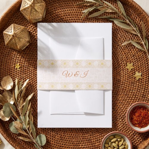 Elegant Geometric Ornamental Wedding Invitation Belly Band