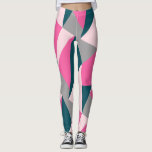 Elegant geometric pastel hot pink emerald green leggings<br><div class="desc">Modern geometric design in pink,  grey and green colors.</div>