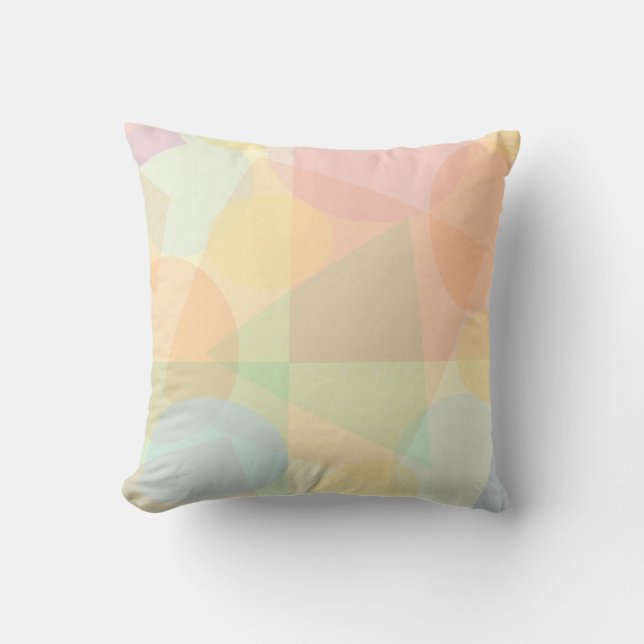 Elegant Geometric Pastel Pattern Throw Pillow (Front)