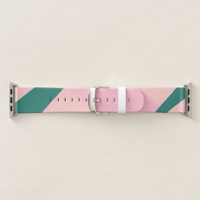 Elegant geometric pastel pink peach green apple watch band (Band)