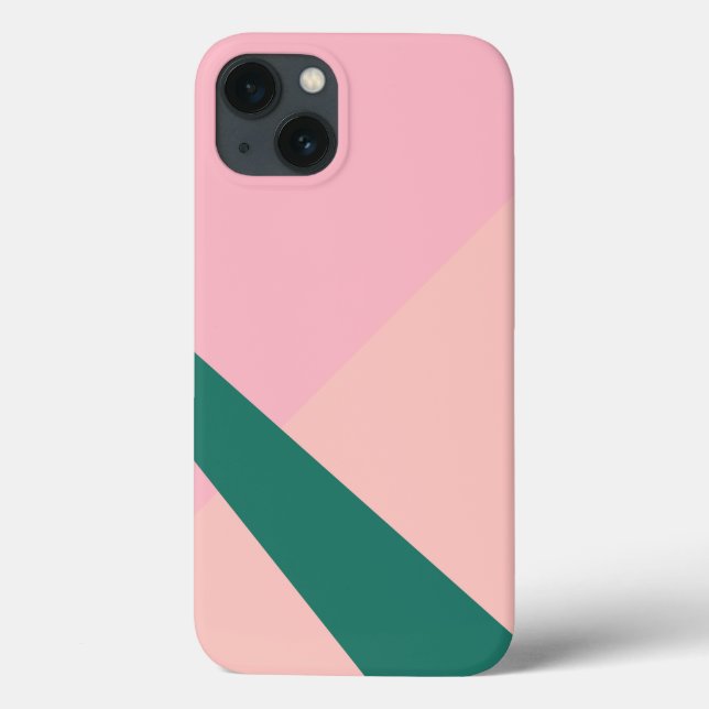 Elegant geometric pastel pink peach green Case-Mate iPhone case (Back)