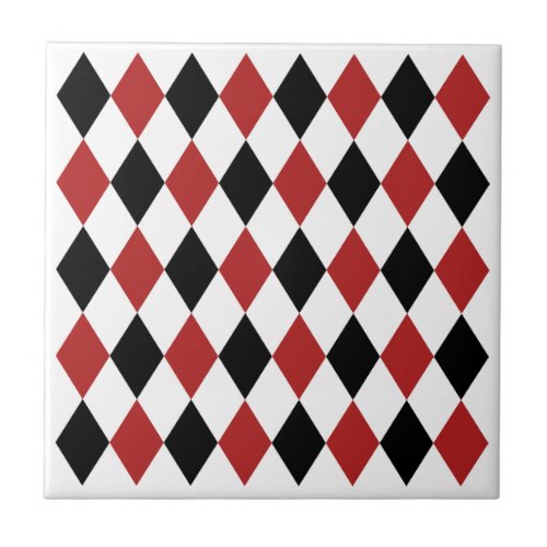 Elegant geometric pattern Black and burgundy red Ceramic Tile
