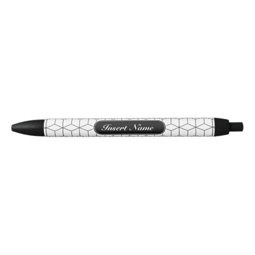 Elegant Geometric Pattern Black Ink Pen