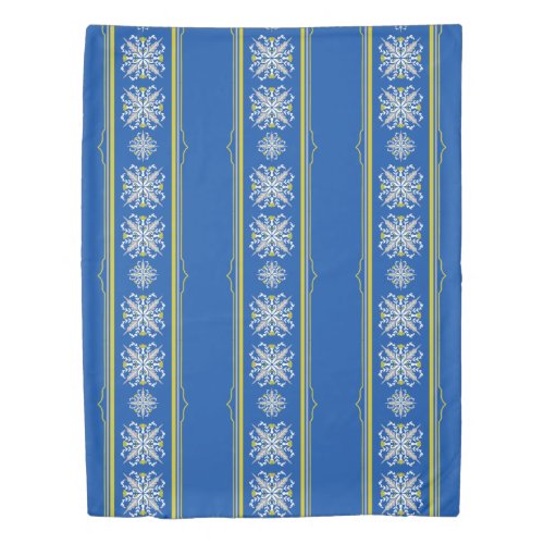 Elegant Geometric pattern blue  yellow Duvet Cover