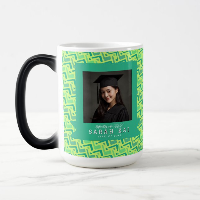 Elegant Geometric Pattern Certified Teacher Color Morph Mug (Left)