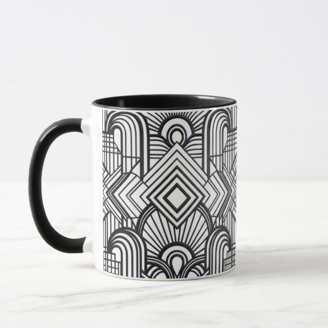 Elegant Geometric Pattern Coffee Mug (Left)
