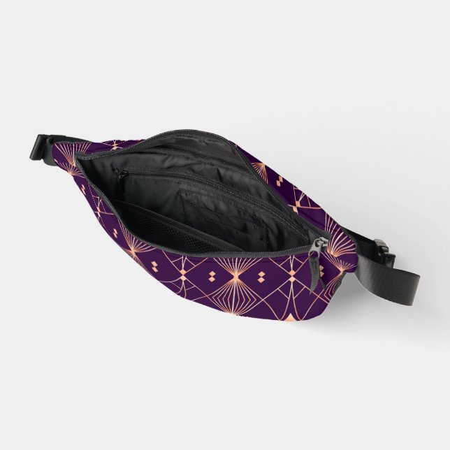 Elegant geometric pattern featuring orange diamond fanny pack (Open)