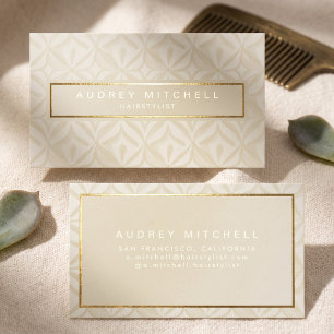 Elegant Geometric Pattern Foil Business Cards