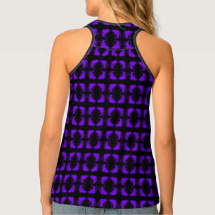 Elegant Geometric Pattern Purple Black Tank Top