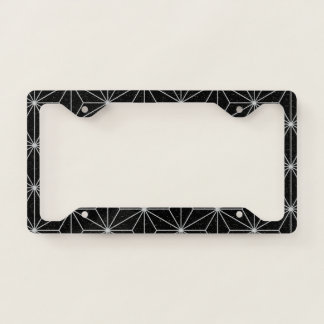 Elegant Geometric Pattern -Silver & Black- License Plate Frame