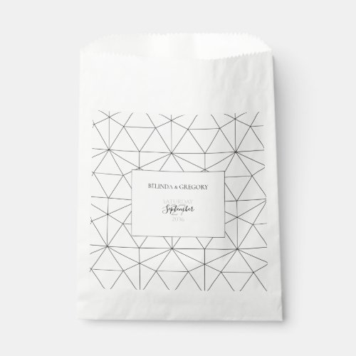 Elegant Geometric Pattern Wedding Favor Bag