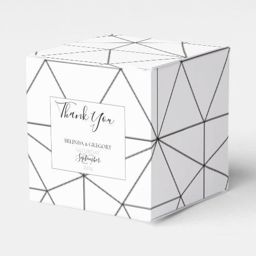 Elegant Geometric Pattern Wedding Favor Boxes