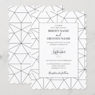 Elegant Geometric Pattern Wedding Invitations