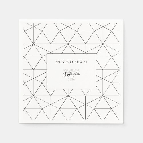 Elegant Geometric Pattern Wedding   Napkins