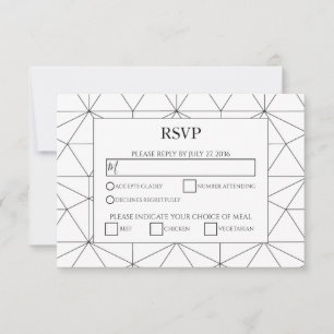 Elegant Geometric Pattern Wedding RSVP Cards