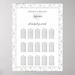 Elegant Geometric Pattern Wedding Seating Chart
