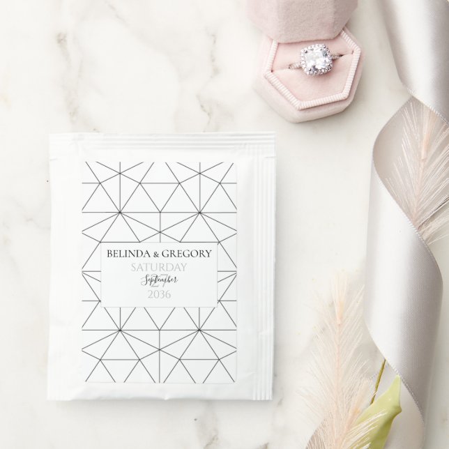 Elegant Geometric Pattern Wedding   Tea Bag Drink Mix (Wedding)
