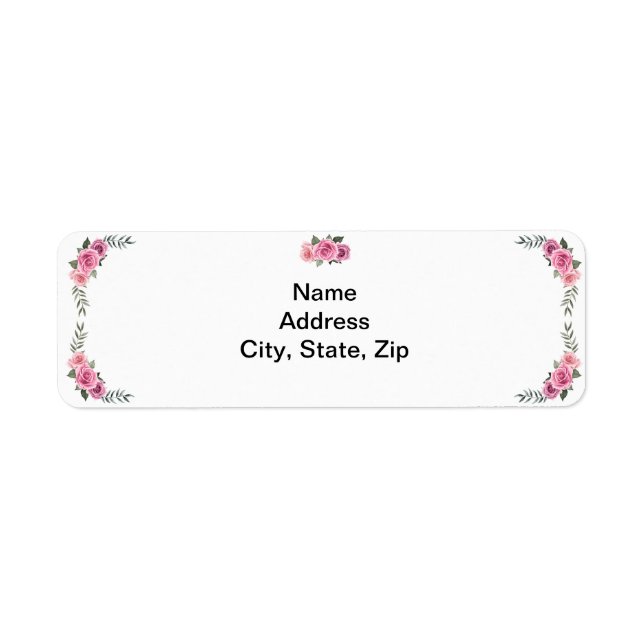 Elegant Geometric Pink Rose Address Labels (Front)