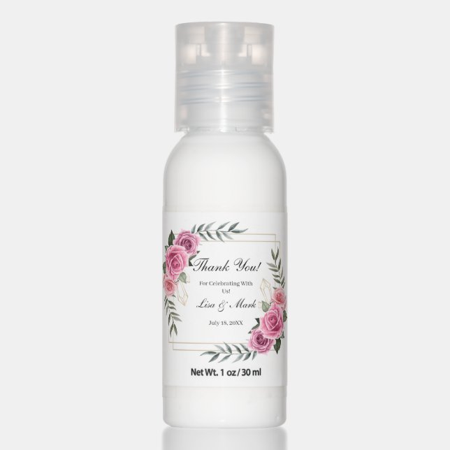Elegant Geometric Pink Rose Hand Lotion (Front)