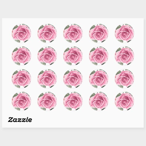 Elegant Geometric Pink Rose Wedding Seal