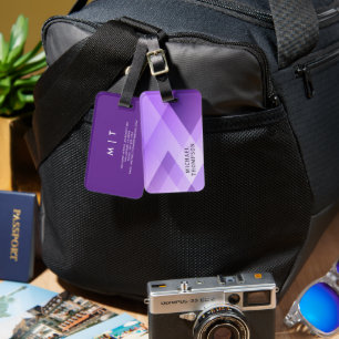 Elegant Geometric purple background Luggage Tag