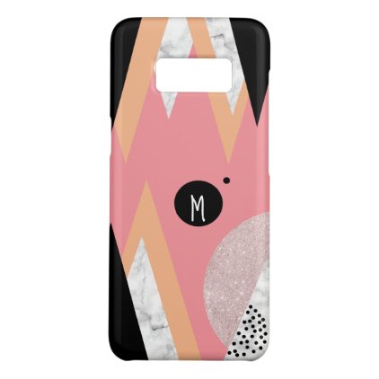 Elegant geometric rose gold glitter white marble Case-Mate samsung galaxy s8 case