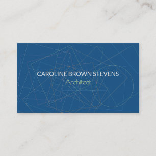 Elegant geometric shapes classic blue architect business card