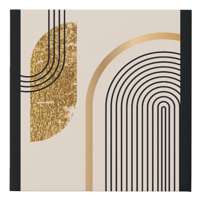 Elegant geometric shapes faux canvas print (Front)
