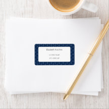 Elegant Geometric Tree Pattern Navy Blue