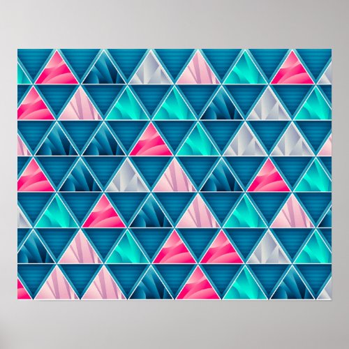 Elegant Geometric Triangles Prism Pattern  Poster