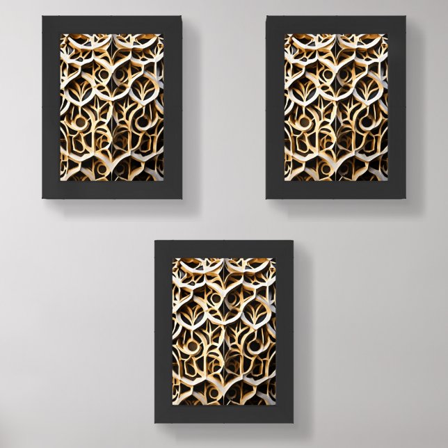 Elegant Geometric Wall Art Set  (Front)