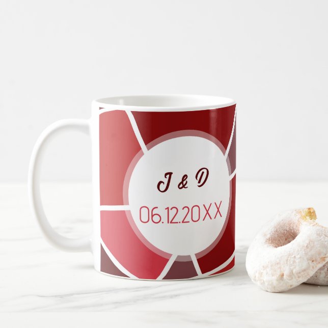 Elegant Geometrical Wedding Coffee Mug (With Donut)