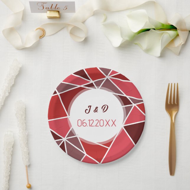 Elegant Geometrical Wedding Paper Plates (Wedding)