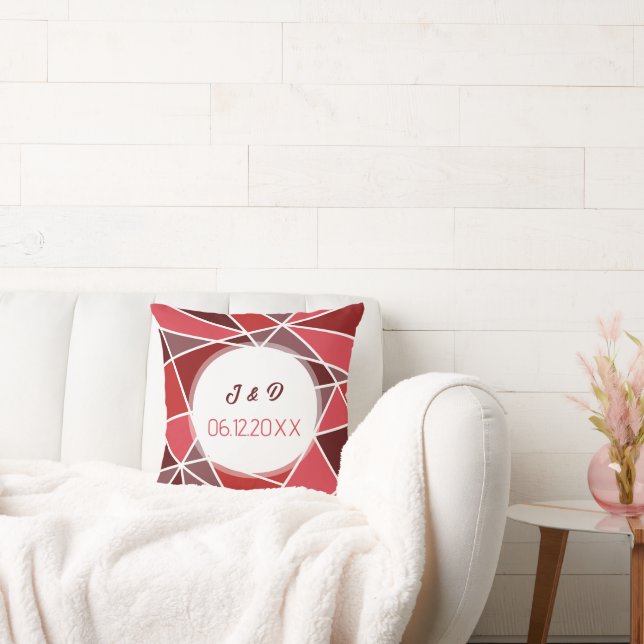 Elegant Geometrical Wedding Throw Pillow (Couch)