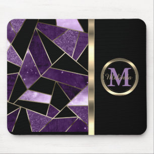 Elegant Geometry Purple Abstract Pattern Mouse Pad