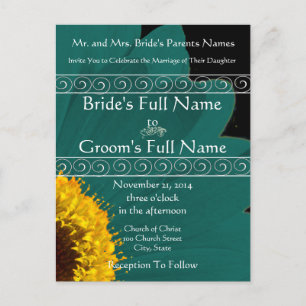 Elegant Gerber Daisy Wedding Invitation