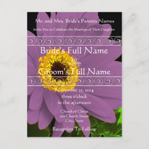 Elegant Gerber Daisy Wedding Invitation