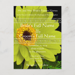 Elegant Gerber Daisy Wedding Invitation