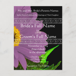 Elegant Gerber Daisy Wedding Invitation