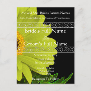 Elegant Gerber Daisy Wedding Invitation Postcard