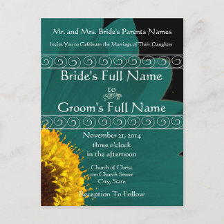 Elegant Gerber Daisy Wedding Invitation Postcard