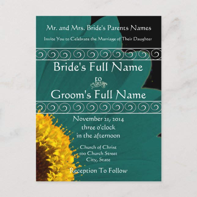 Elegant Gerber Daisy Wedding Invitation Postcard (Front)
