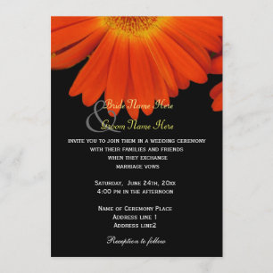 Elegant gerbera daisy flowers wedding invitation