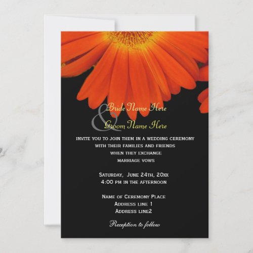 Elegant  gerbera daisy flowers wedding custom announcement