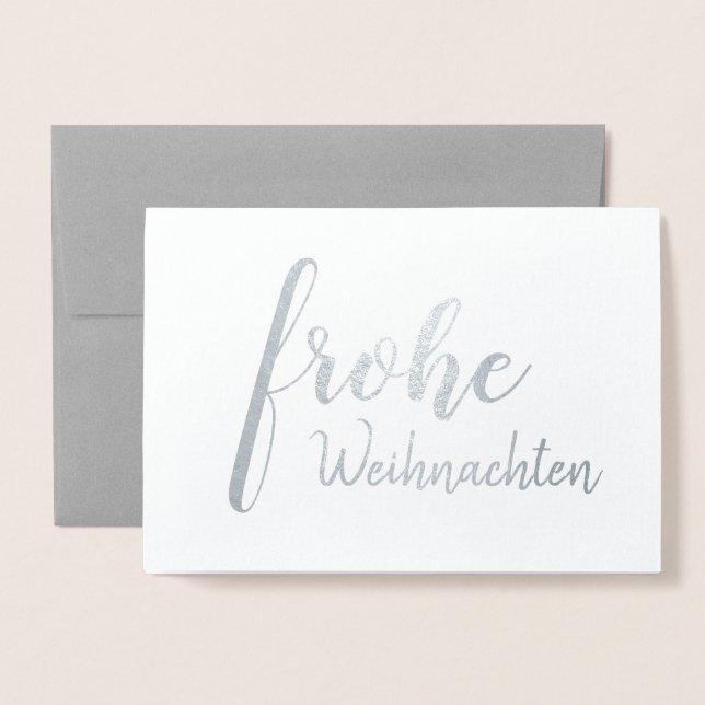 Elegant German Frohe Weihnachten Merry Christmas Foil Card (Front With Envelope)