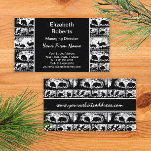 Elegant German Hunting Scene Running Deer and Boar Business Card