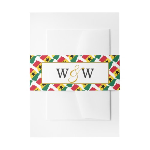 Elegant GHANA Monogram Wedding Celebration Invitation Belly Band