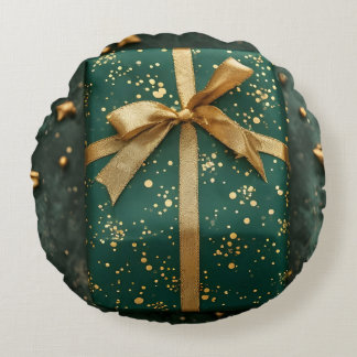 Elegant Gift Box Balloon Round Pillow